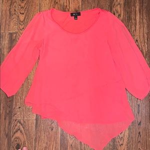 Asymmetrical pink shirt